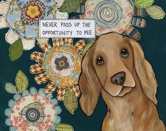 Never Pass Up, Cocker Spaniel dog wall art print gifts