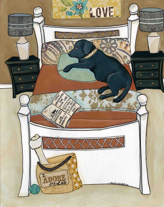 Adore My Lab, Labrador retriever dog art print
