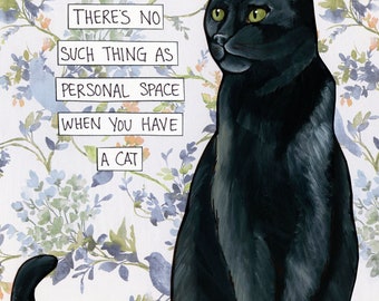 Personal Space, cat wall art print gifts