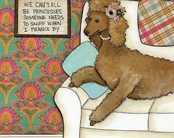 Prance By, Poodle dog wall art print