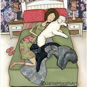 Napping Poodles wall art print