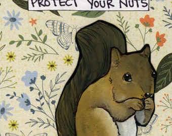 Squirrel wall art print