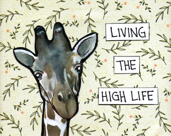 High Life, giraffe wall art print