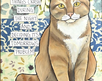 Tomorrow's Problem, cat wall art print