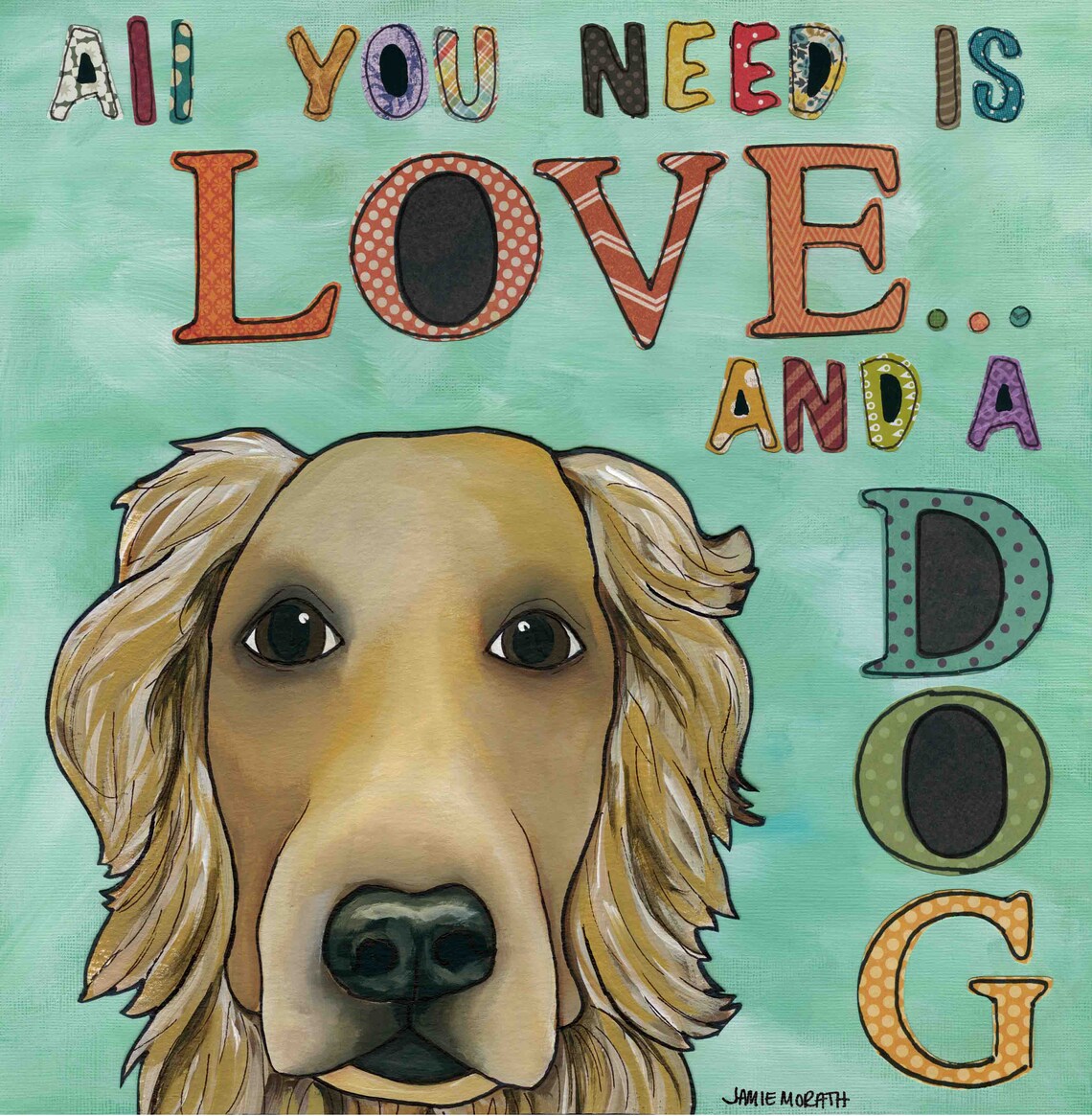 Love Dog Art Print Etsy