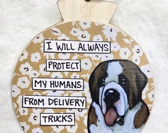 Saint Bernard dog ornament