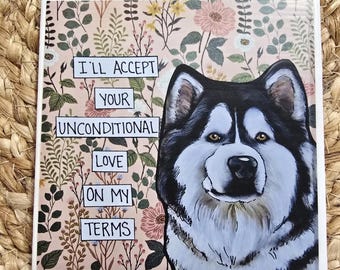 On My Terms, Malamute dog decorative coaster tile