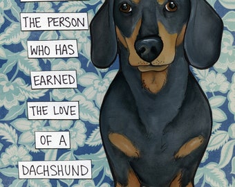 Blessed, dachshund dog wall art print