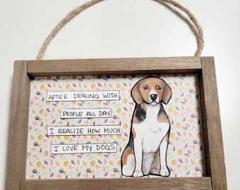 Beagle dog ORIGINAL painting on wood