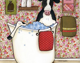 Moo Bubbles, art print