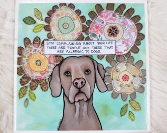 Weimaraner dog tile