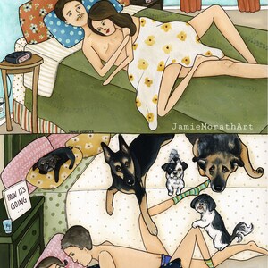 ORIGINAL PAINTING How It Started dog ORIGINAL acrylic painting