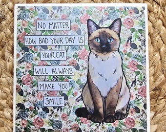 Make You Smile, cat decorative coaster tiles