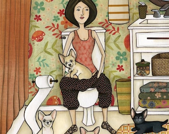 Chihuahua Mom, dog wall art print gifts