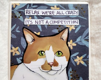 Competition cat decorative coaster tile