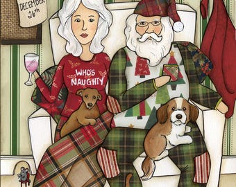 Until Next Year, Santa Claus Christmas wall art print