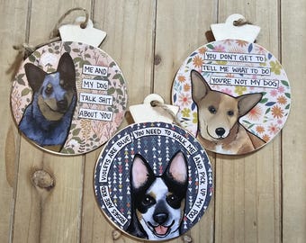 Cattle Dog Heeler Ornaments