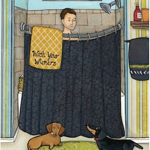 Laugh a Little, dachshund dog wall art print