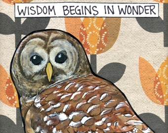 Wisdom, owl wall art print