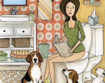 A Wish, Beagle dog wall art print. Great gift ideas for beagle dog lovers.