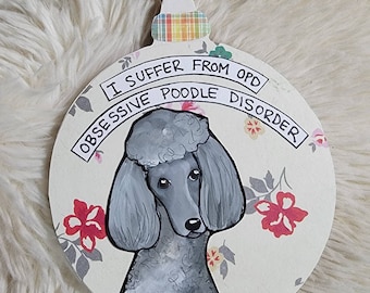 Poodle dog handpainted ornament