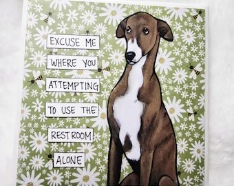 Excuse Me, Italian Greyhound dog coaster tile