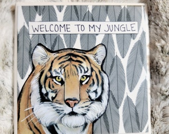 My Jungle tiger decorative coaster tile