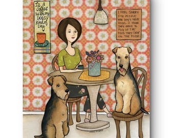 Airedale Terrier Dog Art Print: Kitchen Home Decor Gift