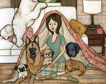 Lay On The Floor, dog wall art print