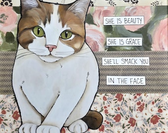 Beauty and Grace, cat wall art print