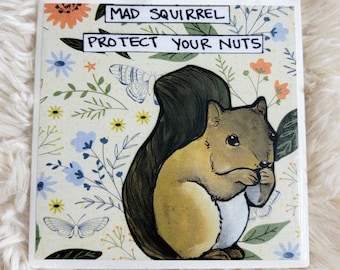 Squirrel coaster tile