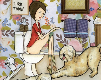 Don't Be a Turd Today, Shih tzu dog wall art print