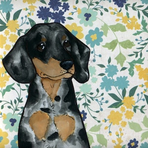 Doxie Blues, dachshund dog art print