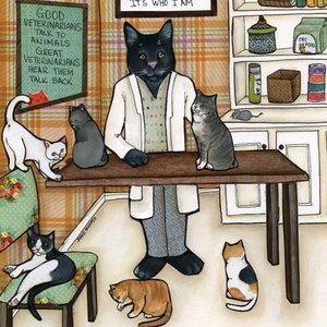 Good Veterinarian, cat wall art print