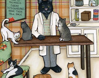 Good Veterinarian, cat wall art print