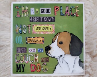 Good Place Beagle ceramic tile