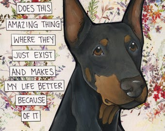 Amazing Thing, Doberman dog wall art print. Great gift ideas for dog lovers.