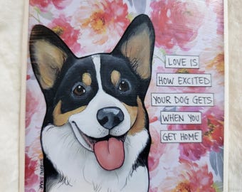 Love Is, Corgi dog decorative coaster tile
