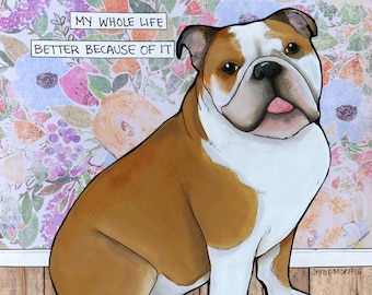 Amazing Thing Bulldog, English Bulldog dog wall art print gifts