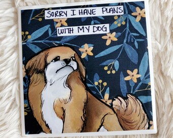Plans With My Dog coaster tile