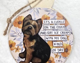 Yorkie dog ornament