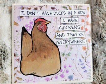 Chickens Everywhere chicken decorative coaster tile