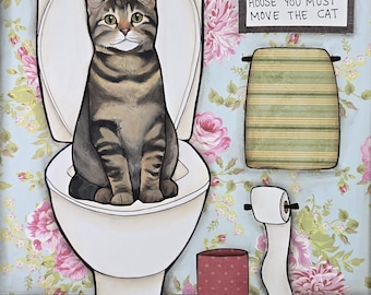 Best Seat, Cat wall art print
