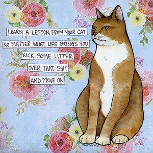 Move On cat wall art print