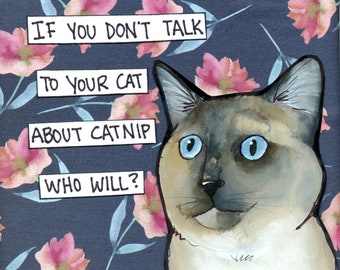 Catnip, cat wall art print
