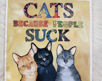 People Suck cat tile