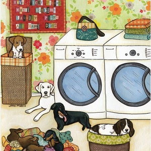Happy Dogs, dog wall art print