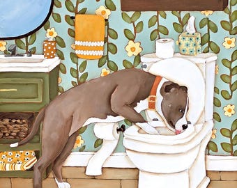 The Dog, Pitbull dog wall art print