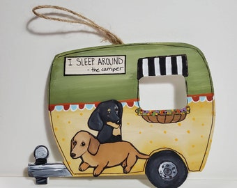 Dachshund Camper Ornament