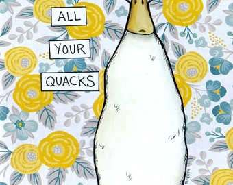 Quacks, duck wall art print